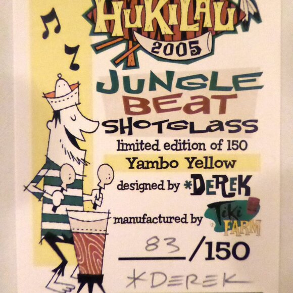 NEW 2005 DEREK YANIGER HUKILAU JUNGLE BEAT CERAMIC TIKI SHOT SET LE #83/150 - Picture 2 of 10